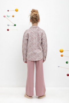 Стильные брюки для девочки в цвете серая пудра КР 400640/серая пудра к445 брюки Crockid(фото3)