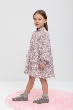 Платье с принтом для девочки КР 5857/серая пудра,винтажные цветы к443 платье Crockid(фото3)