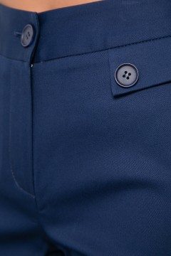 Синие прямые брюки с имитацией карманов с клапаном Lady Taiga(фото3)
