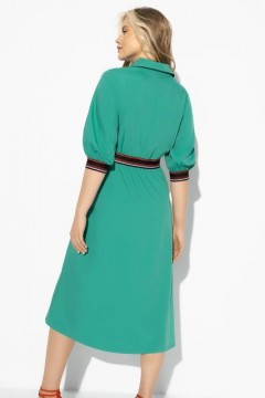 Зелёное платье с отложным воротником Charutti(фото4)