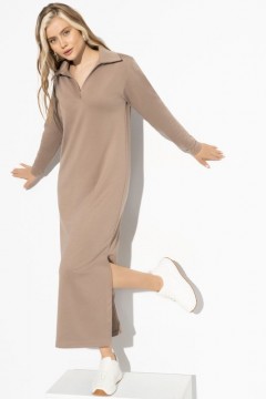 Длинное коричневое платье с разрезами Charutti(фото2)
