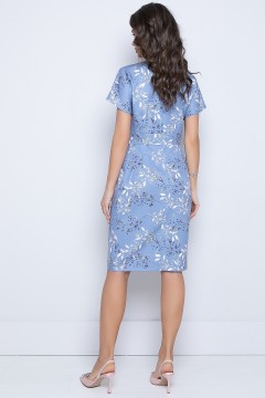 Голубое летнее платье с разрезом Diolche(фото3)