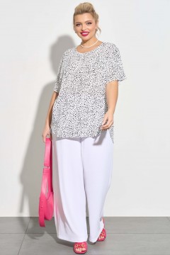Белая блузка свободная с коротким рукавом Dora(фото2)