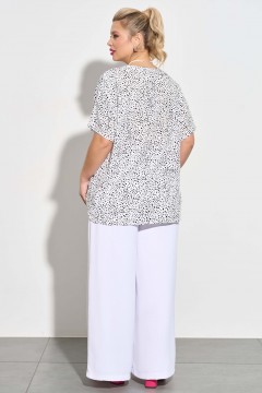 Белая блузка свободная с коротким рукавом Dora(фото3)