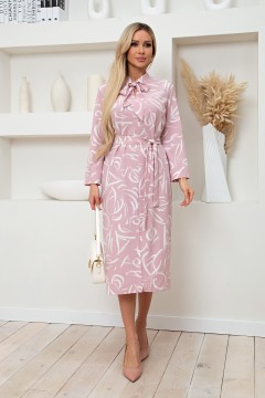 Розовое платье с карманами Бренда №1 Valentina(фото2)