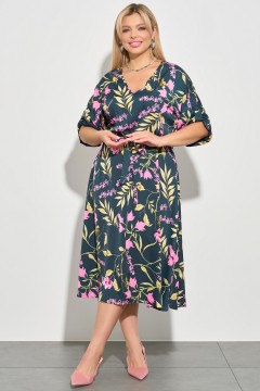 Платье миди с цветочным принтом Aquarel(фото2)