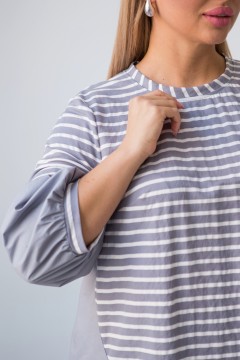Серая блузка с асимметричным низом Novita(фото3)
