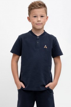 Стильная футболка-поло в цвете индиго для мальчика КР 302405/индиго к458 фуфайка Crockid