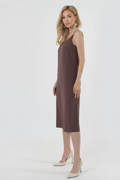 Серо-коричневое платье-комбинация Mariko(фото2)