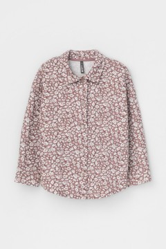 Красивая рубашки с принтом для девочки КР 302312/серая пудра,винтажные цветы к443 жакет Crockid(фото4)
