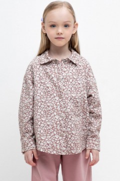 Красивая рубашки с принтом для девочки КР 302312/серая пудра,винтажные цветы к443 жакет Crockid