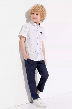 Модная рубашка для мальчика с коротким рукавом 10704AW23 Vulpes Familiy(фото2)