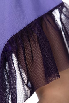 Сиреневая блузка с отделкой из сетки на рукавах Lady Taiga(фото2)