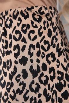 Шёлковая юбка трапеция с принтом Lady Taiga(фото3)