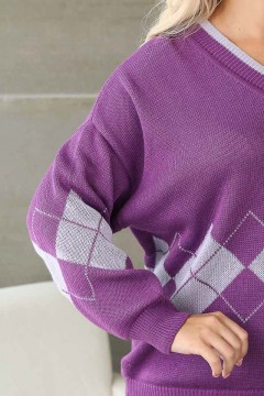 Вязаный джемпер фиолетового цвета Wisell(фото3)