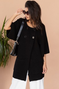 Чёрный кардиган с карманами Happychoice
