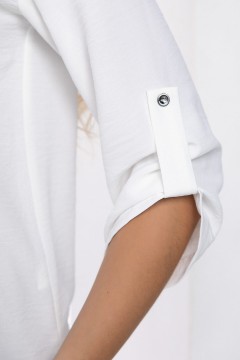 Белая блузка с патами на рукавах Lady Taiga(фото2)