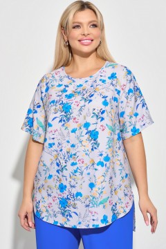 Светло-серая блузка с цветочным принтом Aquarel