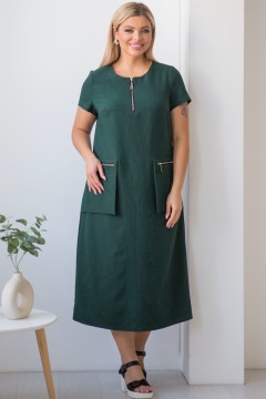 Тёмно-зелёное длинное платье Novita