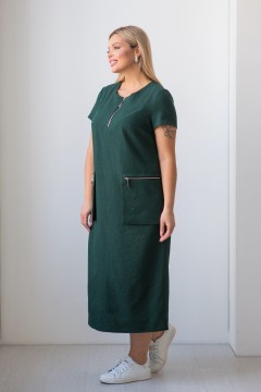 Тёмно-зелёное длинное платье Novita(фото2)