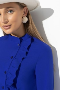 Синяя блузка с воланом Charutti(фото3)