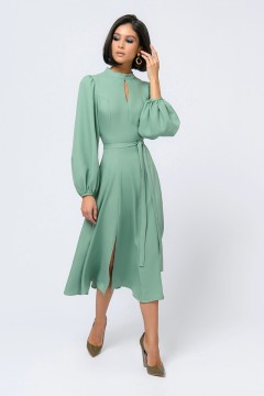 Платье с поясом и объёмными рукавами 1001 dress(фото2)