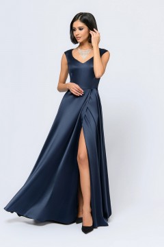 Платье макси тёмно-синего цвета 1001 dress(фото2)