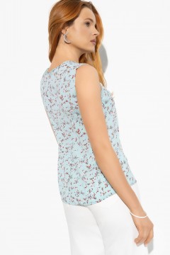 Блузка мятного цвета с цветочным принтом Charutti(фото4)
