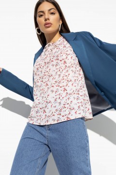 Бежевая блузка с цветочным принтом Charutti