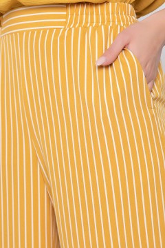 Широкие брюки-палаццо цвета манго в полоску Lady Taiga(фото3)