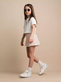 Модная юбка-шорты бежевого цвета для девочки 4058SS24 Vulpes Familiy(фото2)