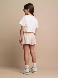 Модная юбка-шорты бежевого цвета для девочки 4058SS24 Vulpes Familiy(фото3)