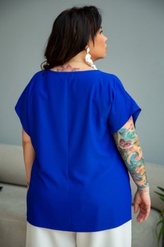 Синяя шёлковая блузка Jetty-plus(фото3)