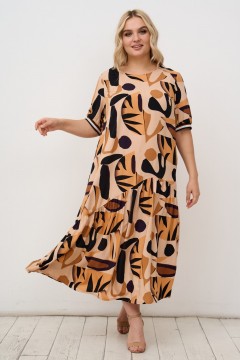 Длинное платье цвета мультиколор Intikoma(фото2)