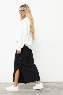 Длинная чёрная юбка карго Lona(фото3)