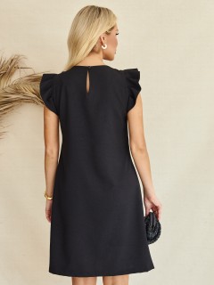Чёрное летнее платье с рукавами-крылышки Lona(фото4)