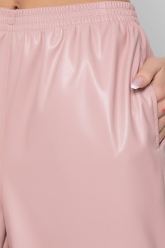 Розовые брюки-палаццо из экокожи Lady Taiga(фото3)