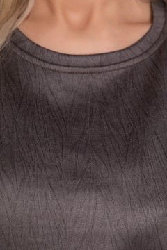 Трикотажная серо-коричневая блузка Lady Taiga(фото3)
