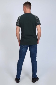 Модная мужская футболка с принтом цвета хаки 37643 Натали men(фото3)