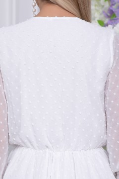 Белое шифоновое платье миди на запах Lady Taiga(фото3)