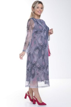 Длинное серое платье из сетки Agata(фото2)