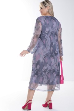 Длинное серое платье из сетки Agata(фото4)