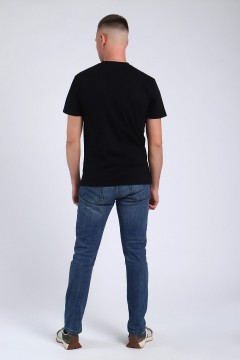 Трикотажная чёрная мужская футболка с принтом 47307 Натали men(фото3)