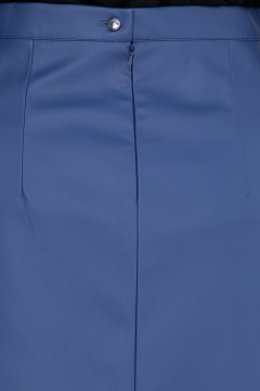 Синяя кожаная мини юбка Bellovera(фото3)