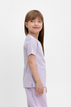 Модная футболка для девочки с принтом КР 302387/лепесток орхидеи к453 фуфайка Crockid(фото2)