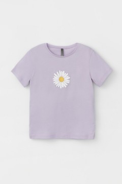 Модная футболка для девочки с принтом КР 302387/лепесток орхидеи к453 фуфайка Crockid(фото4)
