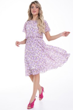 Сиреневое шифоновое платье с цветочным принтом Diolche(фото2)