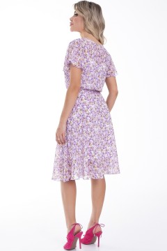 Сиреневое шифоновое платье с цветочным принтом Diolche(фото3)