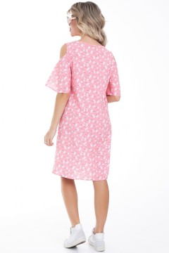 Короткое розовое платье с рукавами крылышками Diolche(фото3)