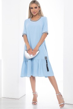 Голубое платье миди с воланом Lady Taiga(фото2)